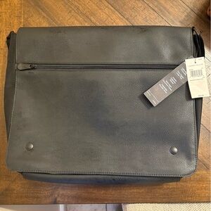 PERRY‎ ELLIS PORTFOLIO Black Nylon Mens Messenger Bag Briefcase NEW NWT